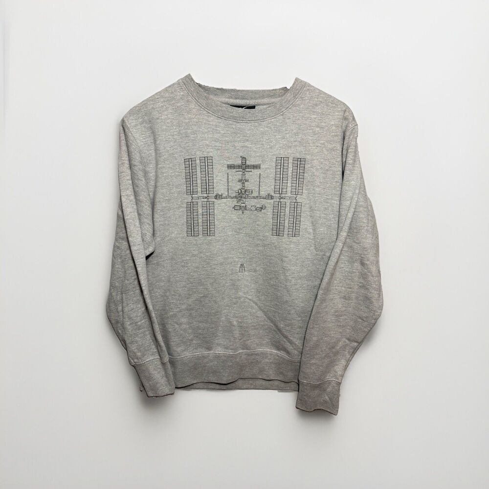 SpaceX ISS Crewneck Sweatshirt Small Gray International Space Station Official